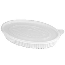 스완 국 찜 탕 도시락 일회용 배달용기 타원찜 소 백색 1800ml, 50개입, 1개