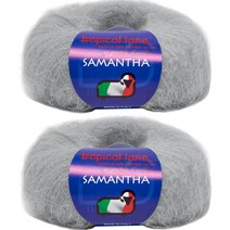 야나 사만다 모헤어 뜨개실, 311 아이스그레이, 2개