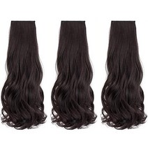 찐노마진몰 롱 웨이브 가발 50cm, 3개, 02 블랙브라운
