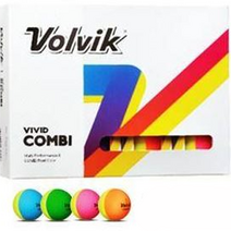 볼빅 NEW 비비드 콤비 디바이드 무반사 골프공 3피스 4종 x 3p 세트, 옐로우 그린, 옐로우 오렌지, 옐로우 블루, 옐로우 핑크, 1세트