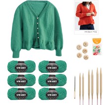 야나 스마트 플레어 가디건 뜨개질, 830, 1세트