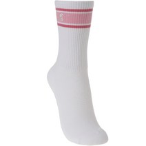 클리브랜드 여성용 면혼방 배색 골프양말 CGWSS24221, 화이트