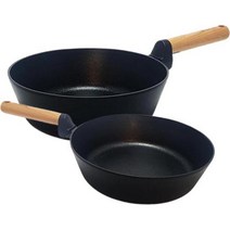 키친아트 인덕션 우드 소렐 IH 코팅 후라이팬 세트 2개, 혼합색상, 궁중팬 24cm + 28cm