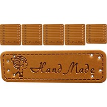 브라운 PU 영문 핸드메이드 레터링 DIY 만들기 가죽 라벨 50g, 여자, 50개