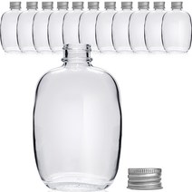 미르코리아 위스키 둥근 사각 유리병 실버, 100ml, 12개
