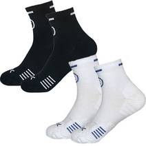 보나리빙 스포츠 골프양말 단목 2족 세트 D, 블랙화이트, 화이트