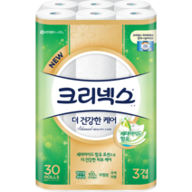 크리넥스 유한킴벌리 더 건강한 케어 롤화장지 3겹 30m, 30롤, 1팩