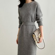 여성용 구디프 라운드넥 니트 원피스