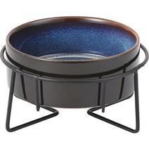 파스텔펫 반려동물 별빛 세라믹 식기 + 받침대 세트 S, 혼합색상, 1세트