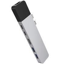 하이퍼 드라이브 넷 GN28N-SI 6 IN 2 USB-C 허브, 실버