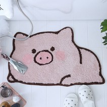 홈테리 엎드린 동물 침실 카펫 털 욕실 미니 러그, 돼지