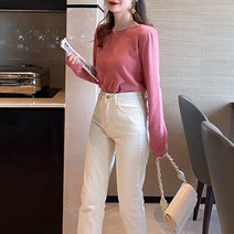페이퍼먼츠 여성용 라운드넥 베이직 심플 티셔츠 03850