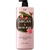 해피바스 모로코 아르간 바디워시 머스크로즈향, 1200g, 1개