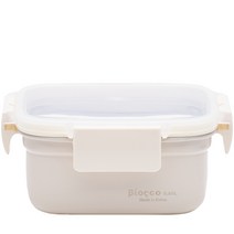 비오스코 전자레인지 스텐 밀폐용기 아이보리 650ml, 1개, 단품