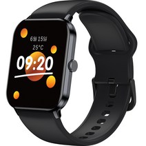 QCY 바이탈 스마트워치 QCY-SW300 36.4mm x 43.7mm, 블랙, GPS