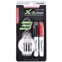 KOVISS 골피아 철재 삼선 볼라이너 + 네임펜 2종 + 연습용 골프공 세트, 랜덤발송, 1세트