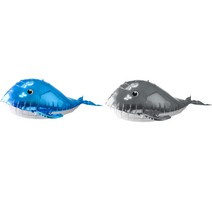 파티쇼 통통 아기돌고래 은박풍선 블루 2p + 그레이 2p 세트, 혼합색상, 1세트