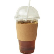 아이엔피 PET 아이스컵 바디 지름 98mm 600ml + 돔타공뚜껑 + 홀더 + 빨대 세트, 25세트