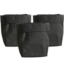 바디보 크라프트지 종이 봉투 화분 3p, 블랙