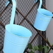 바디보 미니 컬러 양철 화분걸이, 라이트스카이