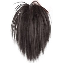 하이유니 래빗테일 똥머리 밴드 헤어피스, 브라운블랙, 1개