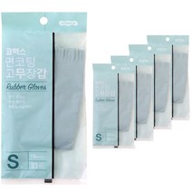 코멕스 프리미엄 마이사이즈 면코팅 고무장갑 양손 세트, 민트, 소(S), 5개