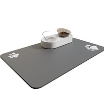 파스텔펫 반려동물 논슬립 방수 식기매트 60 x 30 cm, 그레이, 1개