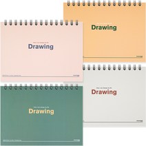 뭉구 4000 심플 드로잉 노트 4종 세트, A5, 1세트