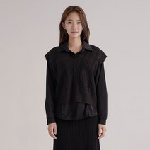 젬블링 여성용 프레피 브이넥 니트 베스트