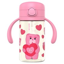 주니 벨리곰 원터치 빨대컵, 핑크, 1개, 260ml