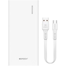 스피디 슬림 핏 보조배터리 10000mAh + C타입 케이블 세트, 화이트, SPE-PA10CPQ