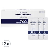 맨허스트 에탄올 70퍼센트 일회용 손소독제 100p, 200ml, 2개