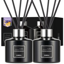 쿤달 퍼퓸 디퓨저 아로마 에디션 200ml 2개 + 섬유스틱 10개, 1세트, 레몬앤라벤더향