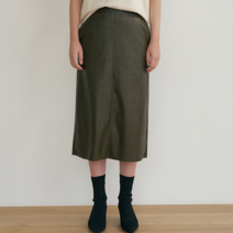 블랭크공삼 stitch leather skirt
