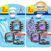 페브리즈 차량용 맑은하늘바람 2.2ml 2개입 + 라벤더의포근함 2.2ml 2개입, 1세트