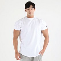 허그본 남성용 데일리 머슬핏 빅로고 반팔 티셔츠 태극라인