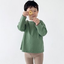 느엘 아동용 자연 기모 티셔츠