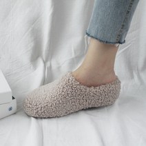 벨라노이 여성용 뽀글털 분리창 논슬립 통굽 슬리퍼 5cm