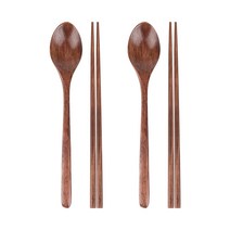 블룸엣홈 옻칠 나무 수저세트, 2세트, 숟가락 + 젓가락