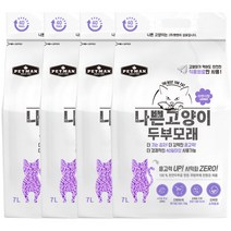 와루이네코 나쁜고양이 응고형 고양이 두부모래 라벤더향, 7L, 4개입