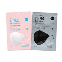 폴리에코 새부리형마스크 대형 KF94 화이트50+블랙50, 100매, 화이트 + 블랙