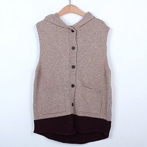 빼빼 배색포인트 후드 니트 베스트