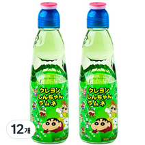 크레용신짱라무네 탄산음료 멜론, 200ml, 12개
