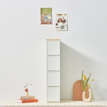 씨밀렉스 래폴드 모듈서랍장 200 슬림 4단 L, 무디파스텔 화이트, 1개