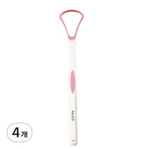 비즈온 생활필수품 혀 백태 설태 제거기 크리너 핑크, 10g, 4개