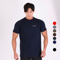 허그본 남성용 데일리 머슬핏 스몰로고 반팔 티셔츠 무지라인