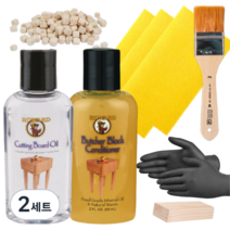 하워드 나무 도마 관리 키트 미네랄 오일 + 컨디셔너 + 샌딩 페이퍼 6p + 작업용 블록 + 브러쉬 + 장갑 + 도마 거치용 큐브 4p 세트, 2세트