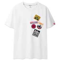 앨빈클로 남녀공용 와펜 프린트 반팔 티셔츠 AST3832