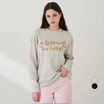 Elle Paris 오버핏 그래픽 특양면 맨투맨 Acting