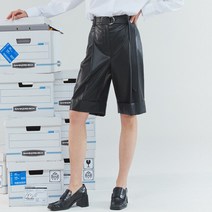 클루드클레어 여성용 belted faux leather 팬츠